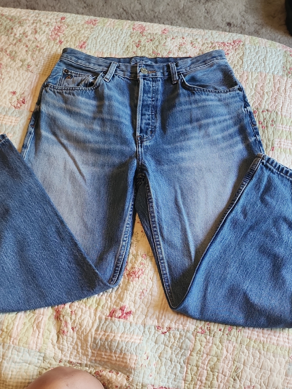 Etica Women's Straight Leg Jeans in Medium Blue
